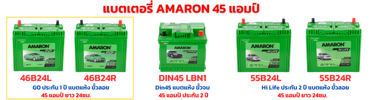 แบตเตอรี่ AMARON 45 แอมป์ ราคา