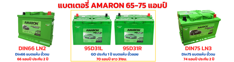 แบตเตอรี่ AMARON 65 แอมป์ ถึง 75 แอมป์ ราคา