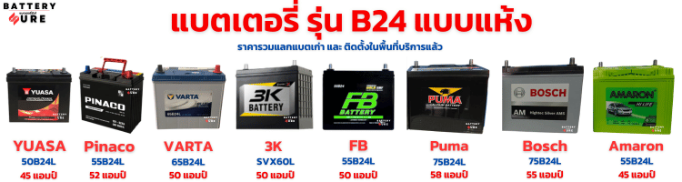 แบตเตอรี่ นิสสัน มาร์ช รุ่น B24L แบบแห้ง